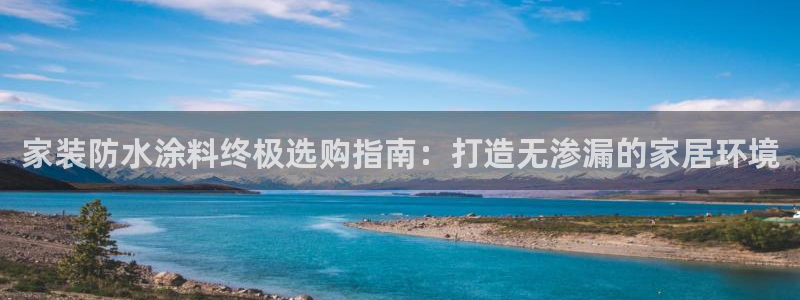 和记最新官方网址：家装防水涂料终极选购指南：打造无渗漏的家居