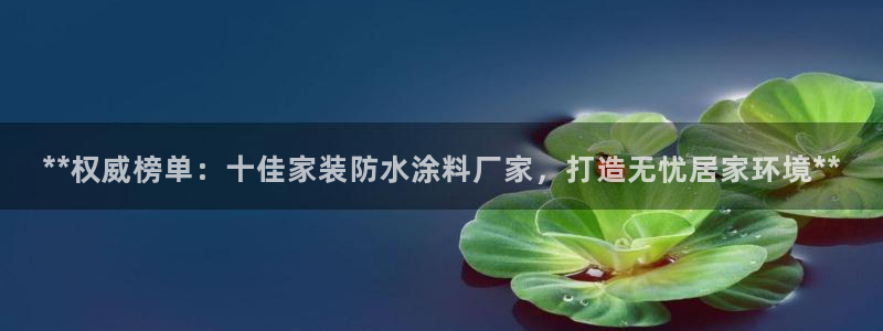 和记平台登录：**权威榜单：十佳家装防水涂料厂家，打造无忧居家环境**