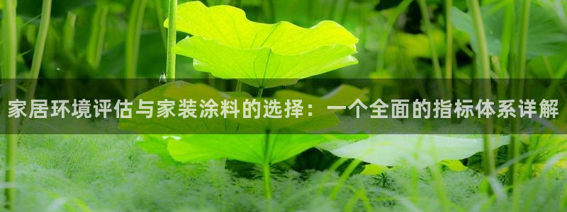 和记平台官网：家居环境评估与家装涂料的选择：一个全面的指标体系详解