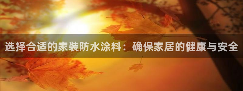 和记官网登陆：选择合适的家装防水涂料：确保家居的健康与安全